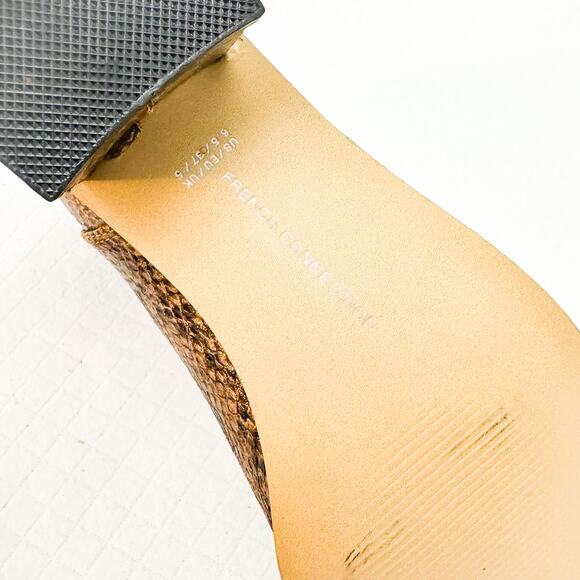 French Connection Snakeskin Brown Pattern Square Toe Boot Size 6.5 NWOB - Picture 6 of 6